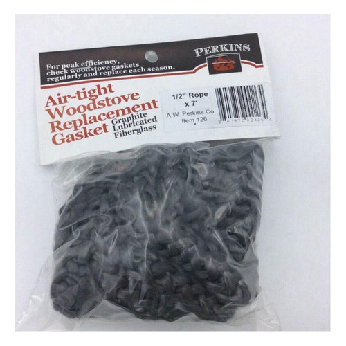 1/2" X 84" Bagged Black Graphite Wood Stove Door Gasket Rope - 126