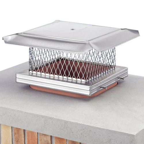 17" X 17" HomeSaver Pro 3/4" Mesh 304-Alloy Stainless Steel Single-Flue Chimney Cap - SSSB18X18