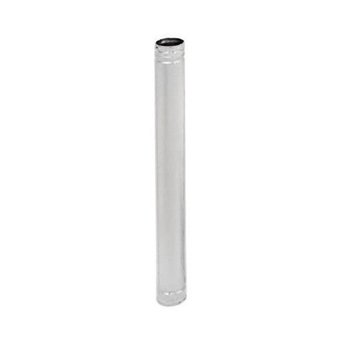 4" x 12" PelletVent Pro Double-Wall Galvalume Pipe Length - 4PVP-12