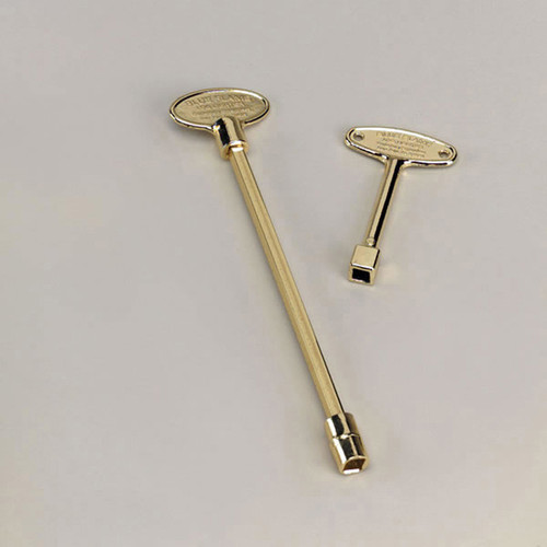 18" Brass Shut-Off Key with 1/4"-5/16" Socket End - NKY.18.BRS