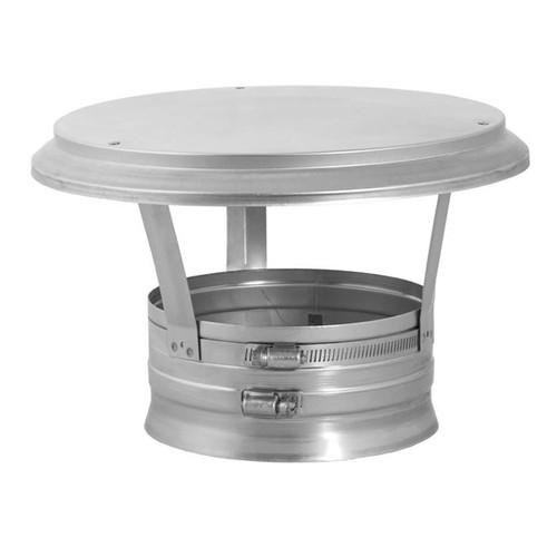 5.5" DuraVent DuraFlex Stainless Steel Rain Cap with Clamp Band - 55DFS-VC