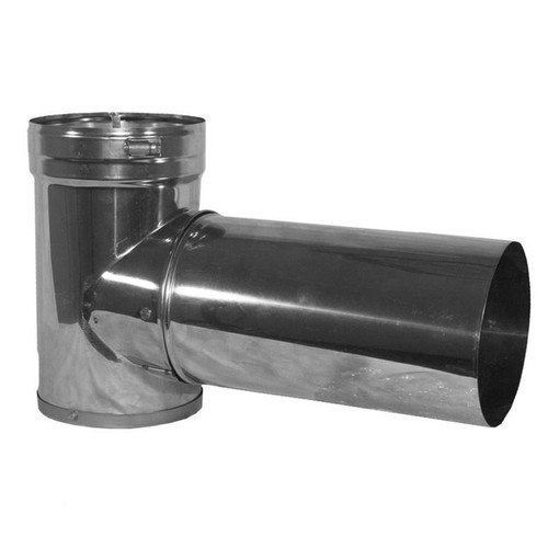 5.5" DuraVent DuraFlex Stainless Steel Tee with Cap - 55DFS-T