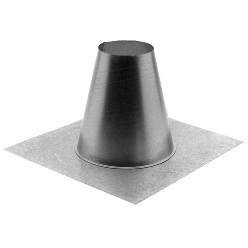 4" Type B Gas Vent Galvalume Tall Cone Roof Flashing for Flat Roofs - 4GVFF