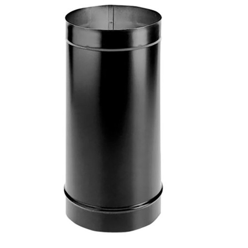 6" DuraVent DuraBlack Single-Wall Black 24" Long Connector Stove Pipe - 6DBK-24