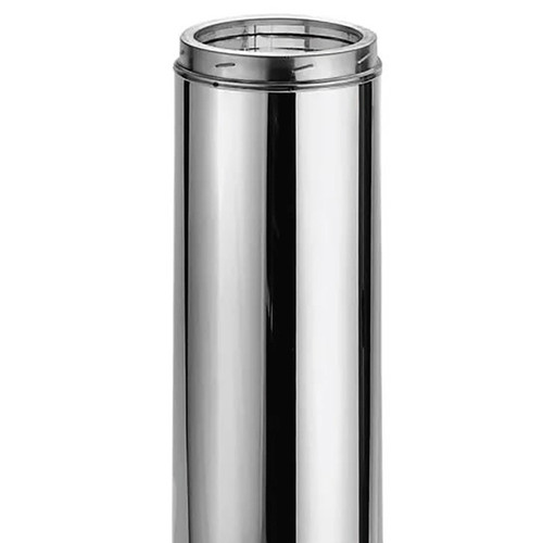 6" x 18" Duravent DuraTech Factory-Built Double-Wall Stainless Steel Chimney Pipe - 6DT-18SS