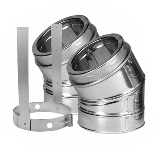 8" DuraVent DuraTech Double-Wall Stainless Steel 30-Degree Elbow Kit - 8DT-E30KSS