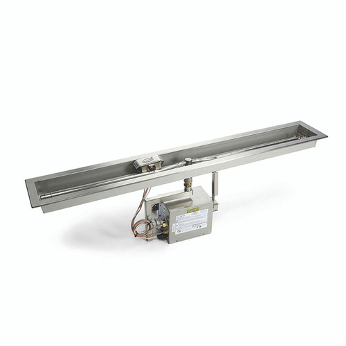 48" Linear Trough Natural Gas Electronic Ignition Fire Pit Insert 120VAC - TOR-48SSEI-TRGH-NG/120VAC