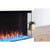A wide fireplace insert in a living room