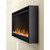A side view of a wall-mounted fireplace