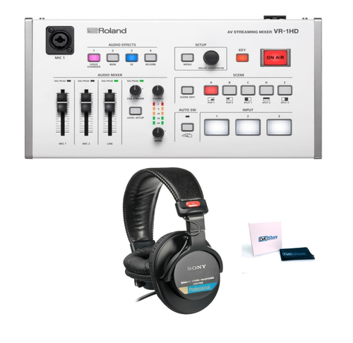 Roland VR-1HD AV Streaming Mixer with Sony Headphones