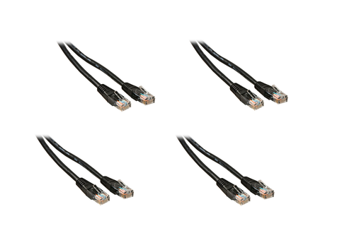 Hosa CAT-510BK Cat 5e Cable, 8P8C to Same, 10 ft (4 Pack)