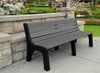 4' Newport Recycled Plastic Park Bench - Gray example