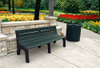 4' Newport Recycled Plastic Park Bench - Black Base Example