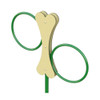 Dog Hoop Jump - Bone Shape - Green Hoops