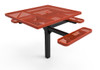 46" Square ADA 3 Seat Pedestal Table Expanded Metal - Inground Mount