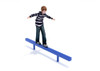 8-feet Straight Balance Beam - Blue