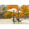 Inground Shaded Bench Rectangle Umbrella - in use