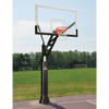 Basketball System - Titan Adjustable Series - 4 ft offset - 72 inch tempered glass backboard - outdoor