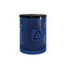 Round Recycling Logo Perforated Steel Trash Receptacle