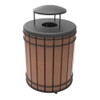 36 Gallon Round Madison Trash Receptacle with top