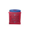 Pet Waste Trash Receptacle - Red with Blue Lid