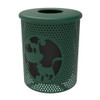 Round Metal Dog Park Trash Can - Green Round Metal Dog Park Trash Can - Green