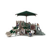 Outdoor Playground with Shade Roof and Boulder Climber - Neutral Color