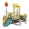 English Hawthorn Outdoor Playground Toddler Play House with Slide and Open Half-Canopy