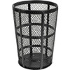 Round Outdoor Trash Can - Black
