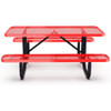 Outdoor Rectangle Metal Picnic Table - Red