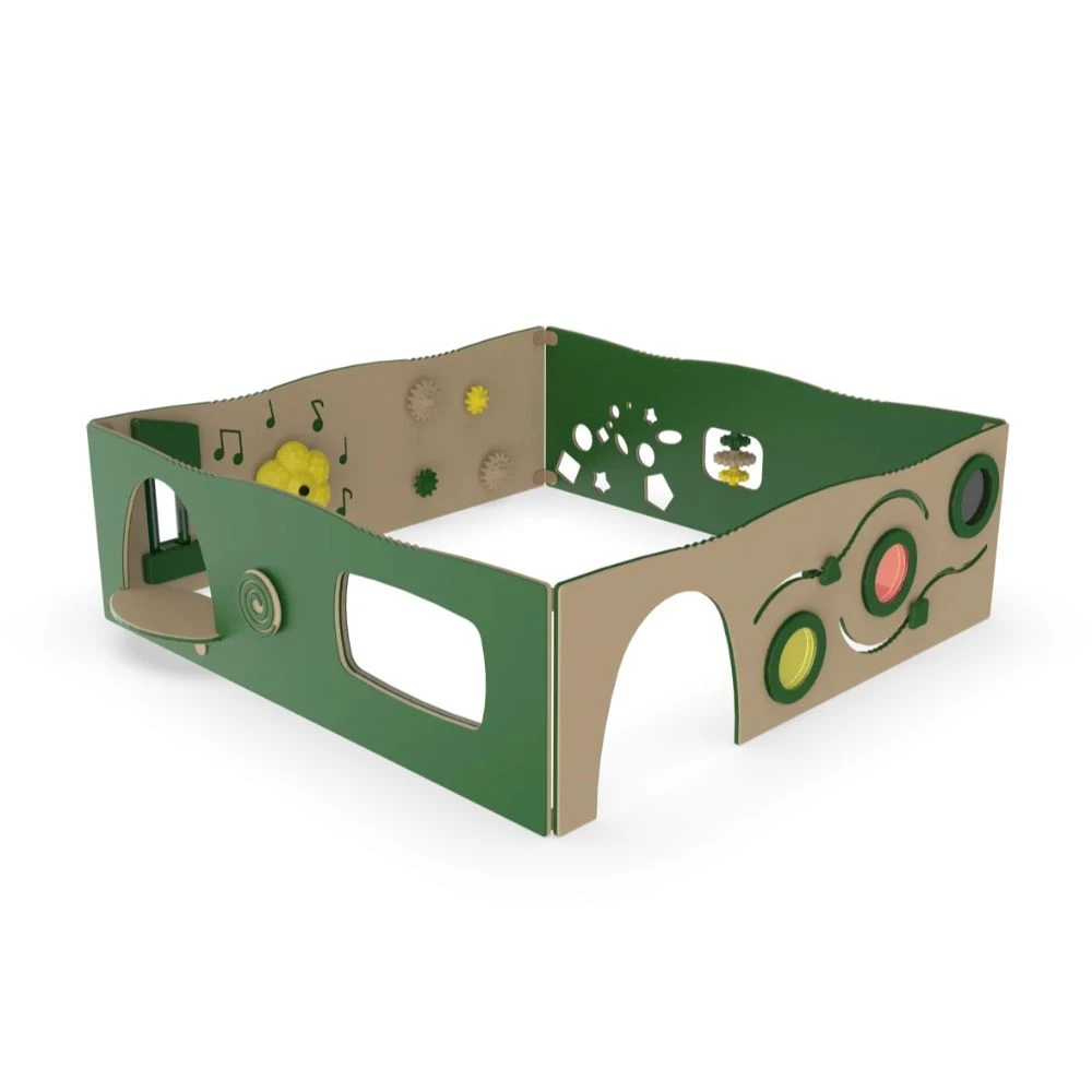 4-Panel Early Childhood Play Structure - Natural Colors