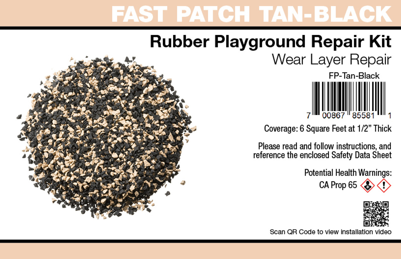 Fast Patch Poured-in-Place Rubber Surface Playground Repair Kit - Tan-Black