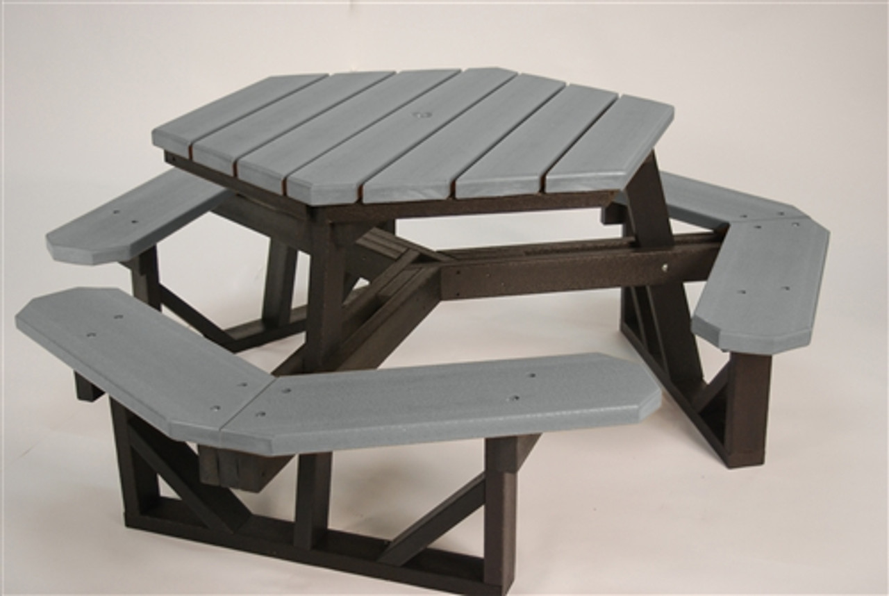 Hexagonal Recycled Plastic Picnic Table