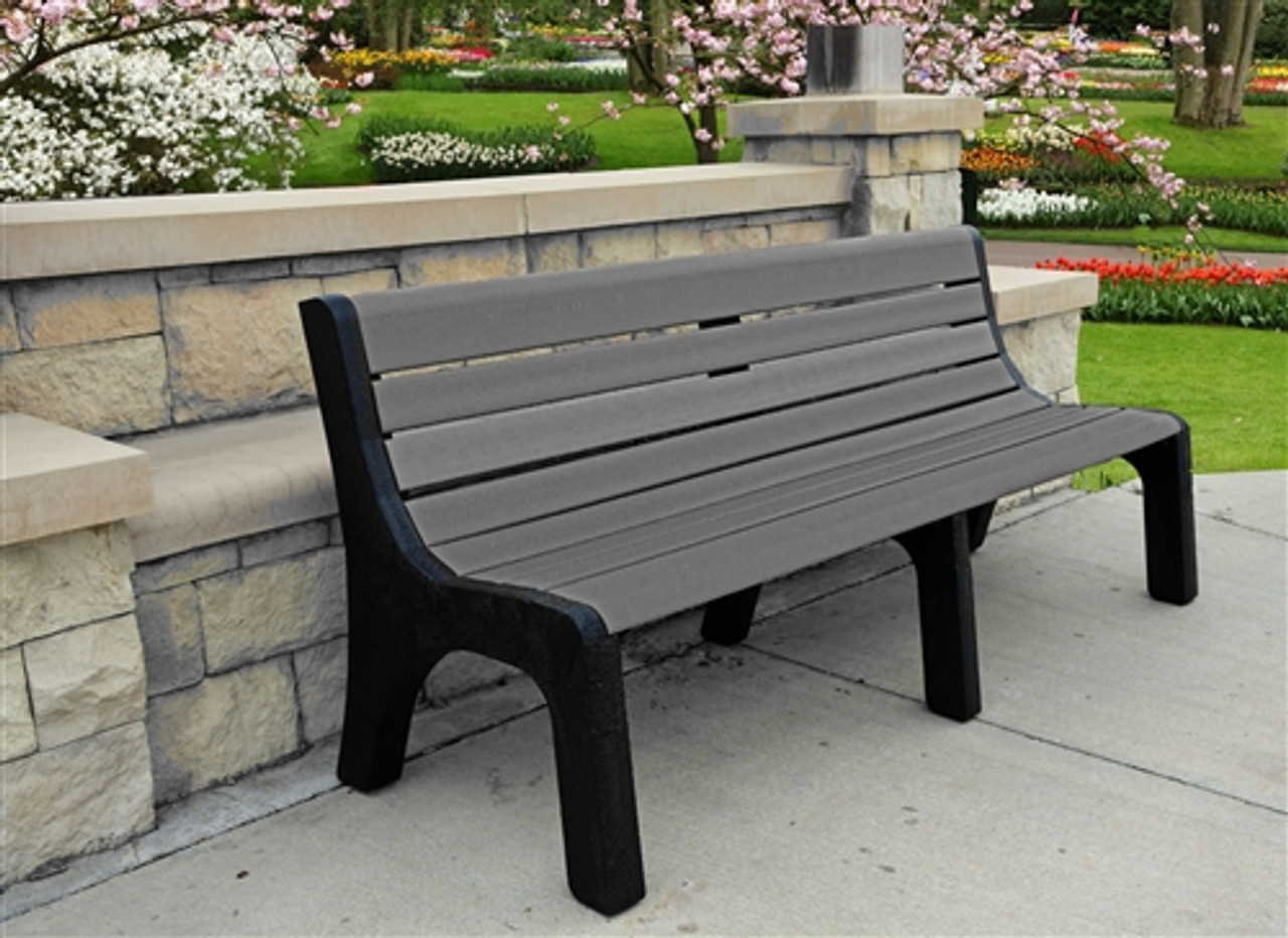 8 Ft Newport Recycled Plastic Park Bench Park Furnishings   FROG PB8NEW 2  62586  91399.1551434141 