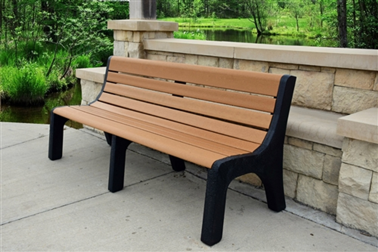 8 Ft Newport Recycled Plastic Park Bench Park Furnishings   FROG PB8NEW 3  64140  22368.1551434141 