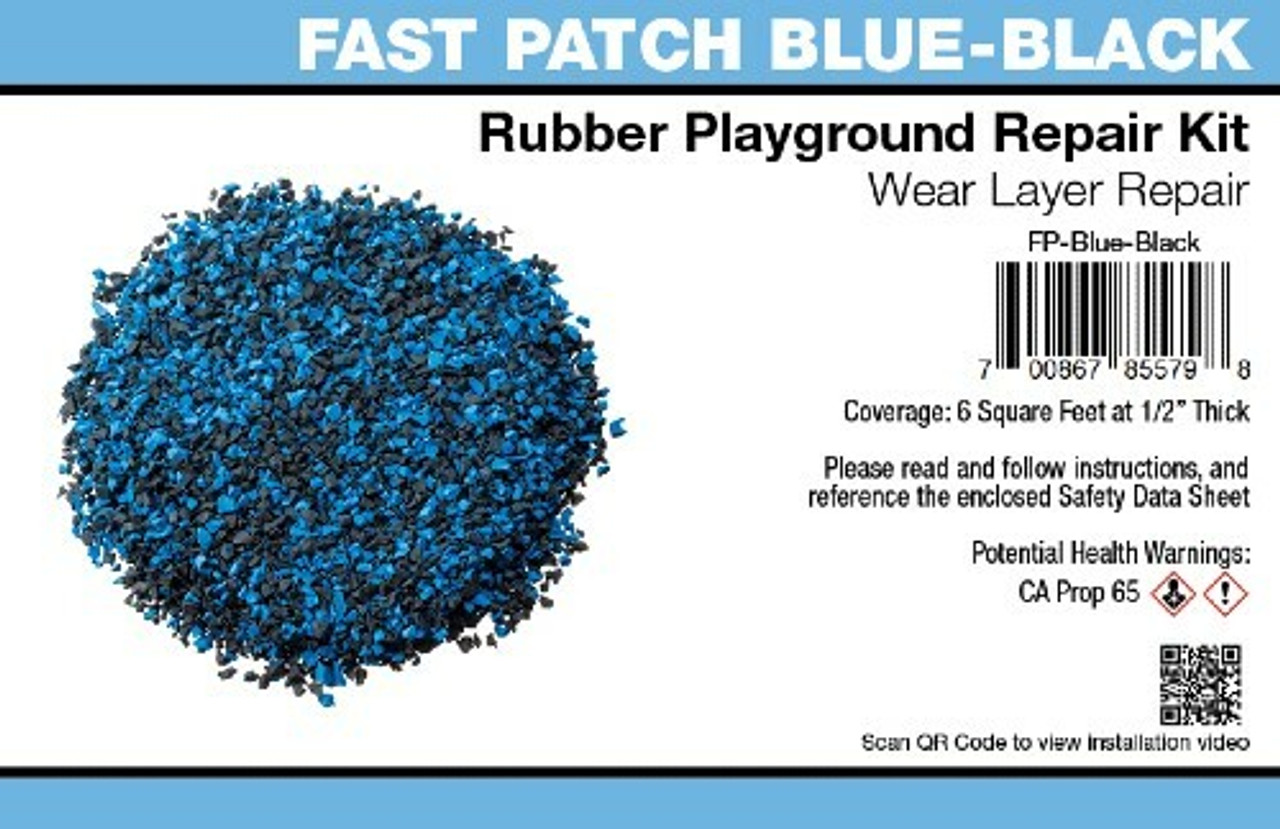 Fast Patch Poured-in-Place Rubber Surface Playground Repair Kit - Blue Black