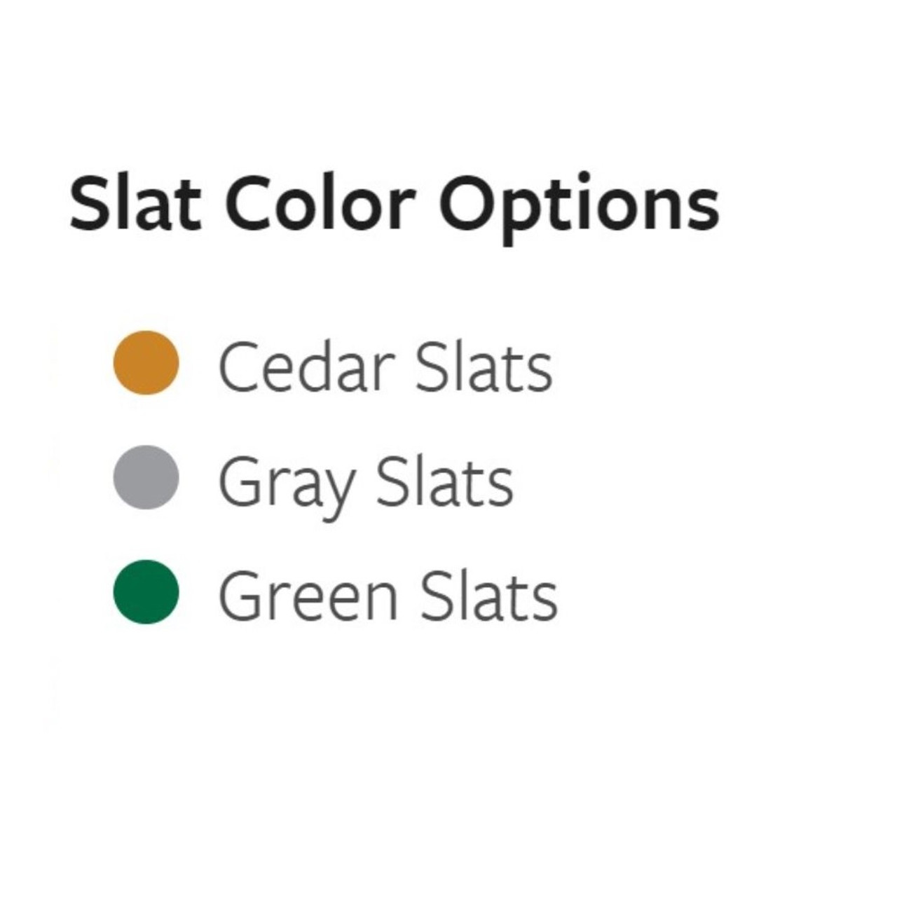 Color slat options