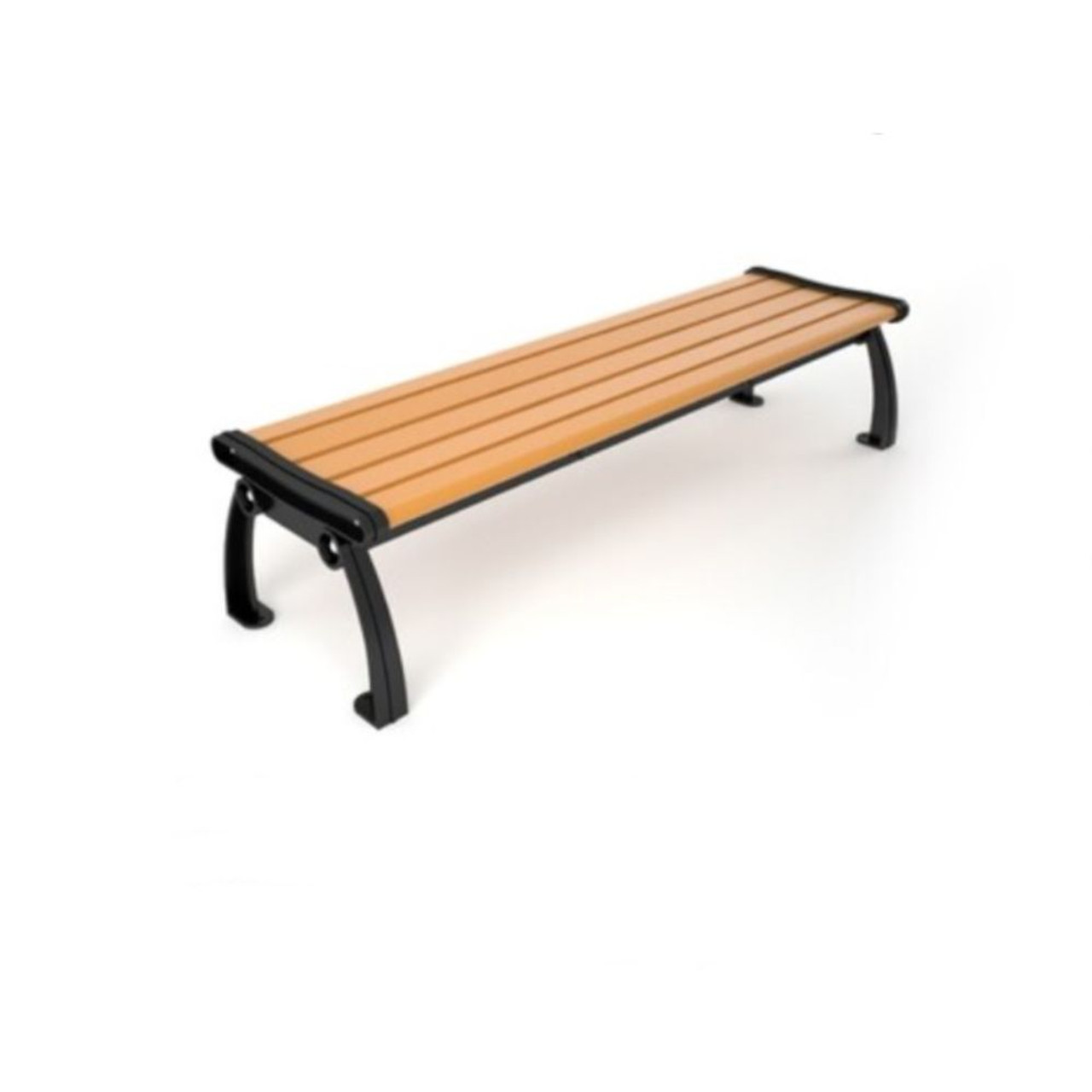 Heritage Backless Park Bench  - black frame example