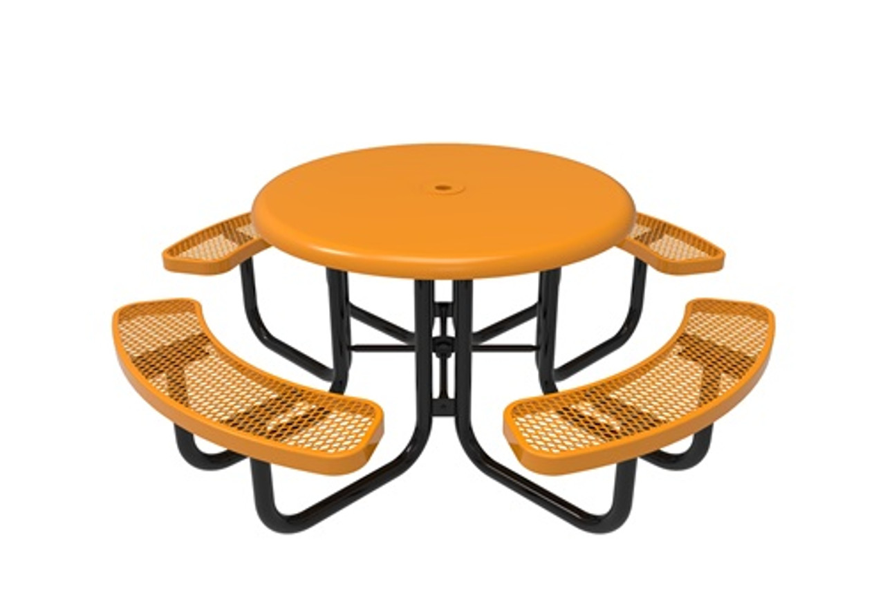 Outdoor round picnic table with Solid Top