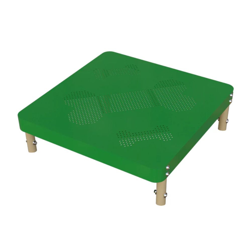 Dog Park Starter Platform with Bone Design Drain Holes - Green
