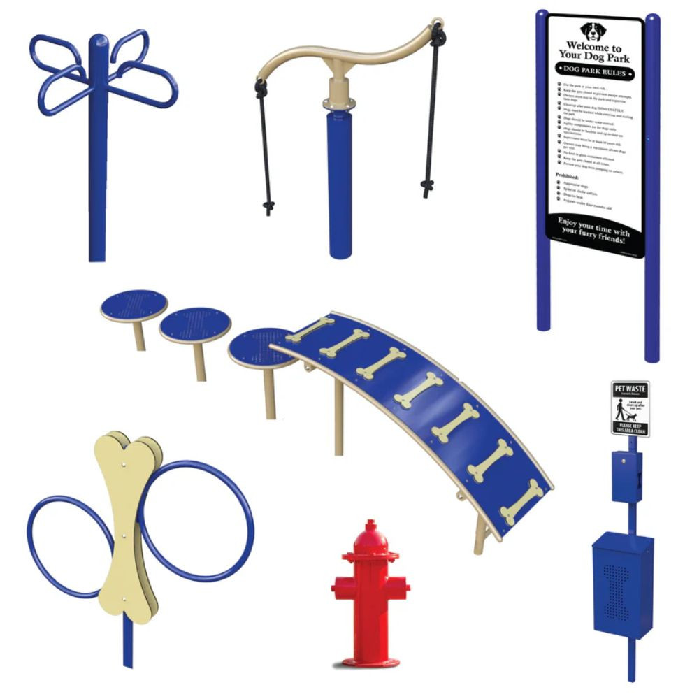 The Bone Yard Dog Park Kit - Blue