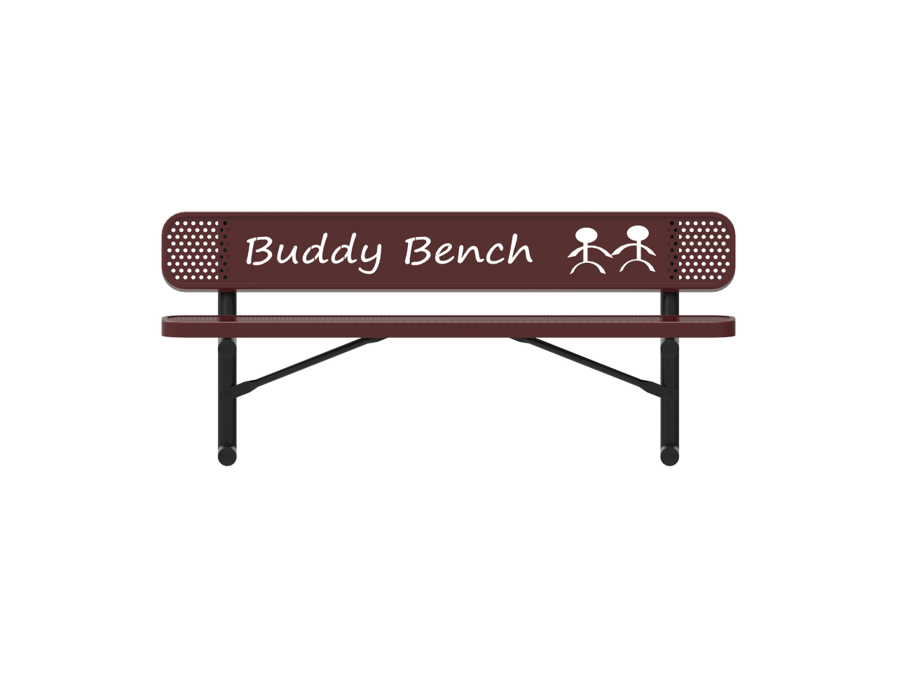 4 Foot Buddy Bench - Punched Steel