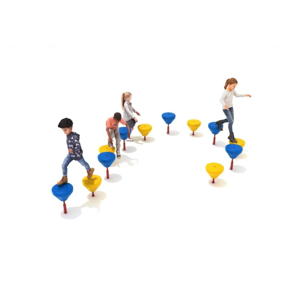 Playground Path Pod Step Set - Blue and Yellow alternating