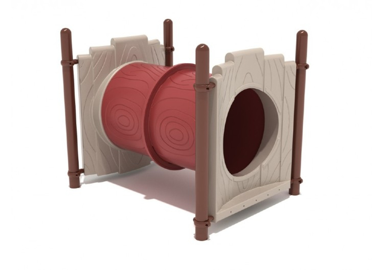 Playground Trunk Crawler - beige panel - terra cotta tube