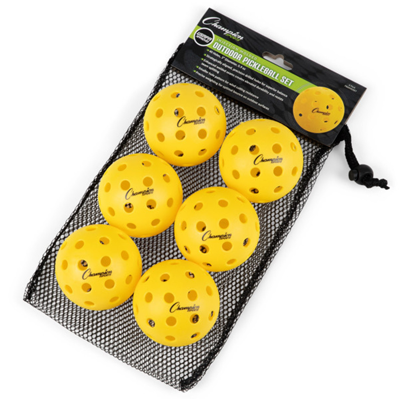 Injection Molded Outdoor Pickleball Set of 6
