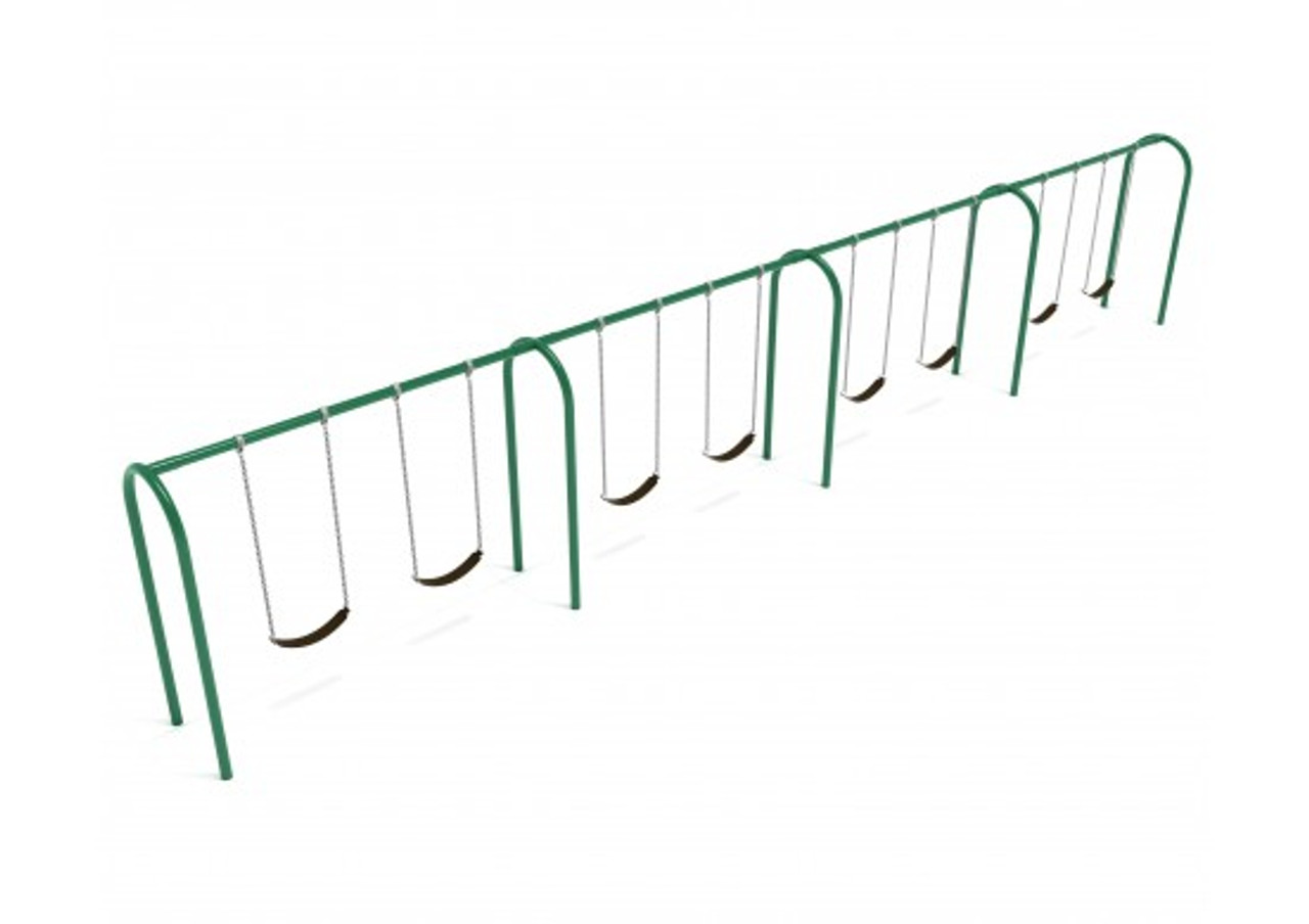 8 Feet High Elite Arch Post Swingset - 4 Bay - Green