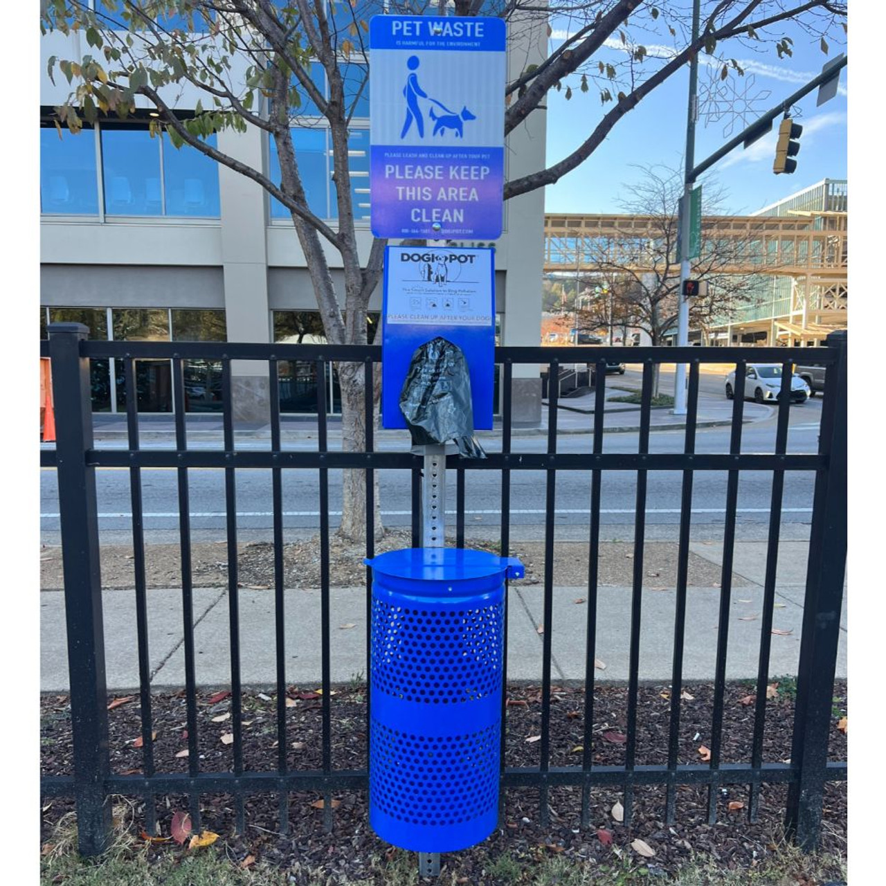 Aluminum Pet Waste Station for Pet Park Areas - Blue Aluminum Pet Waste Station for Pet Park Areas - Blue