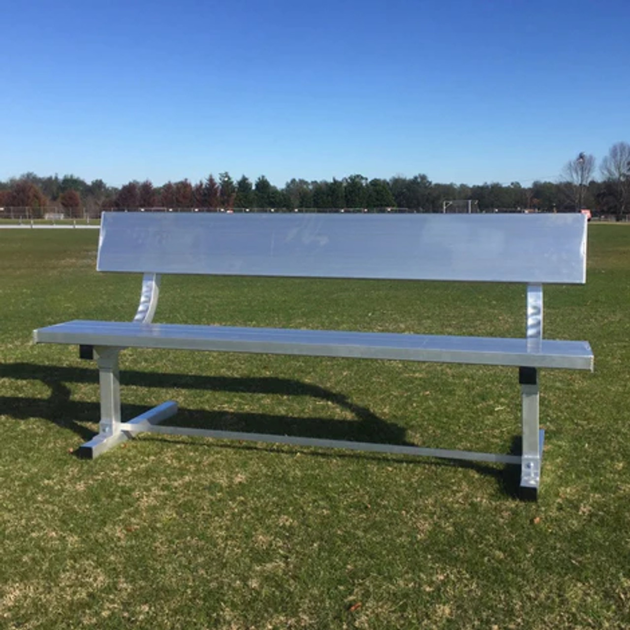 7.5' Aluminum Bench w/Back - 2 Legs - Portable