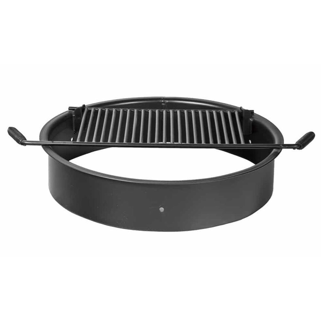 Steel Fire Ring with Flip-Up Cooking Grate