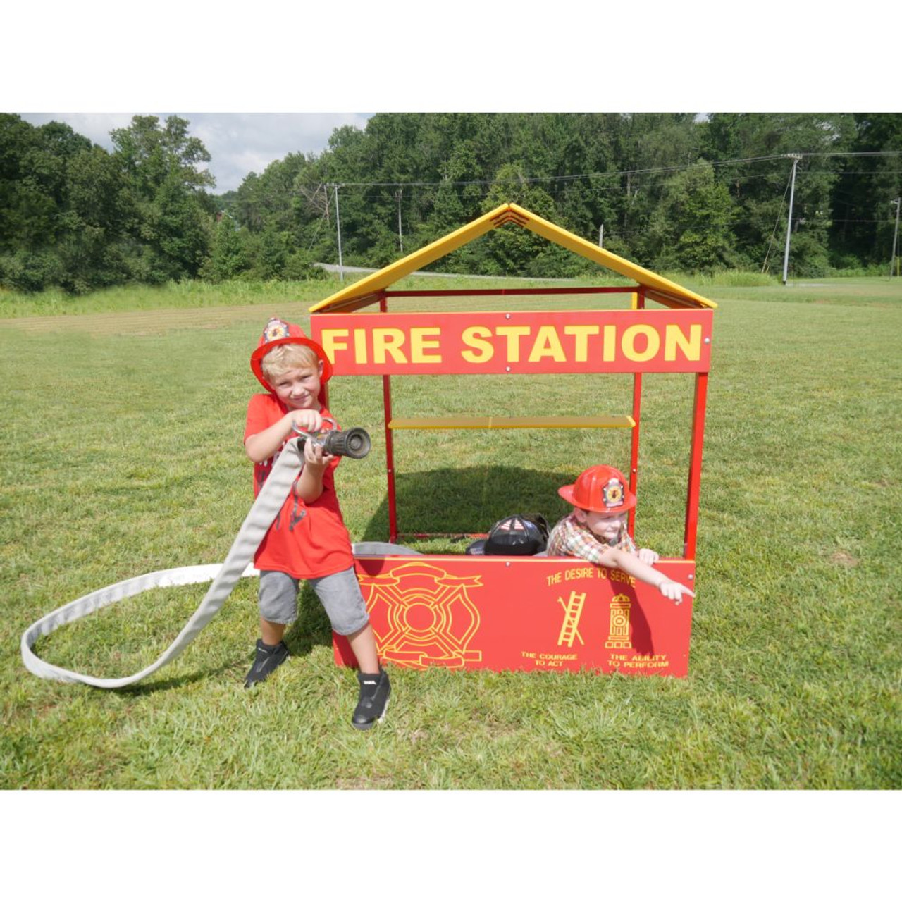 Fire Station Playhouse - front - props not included
